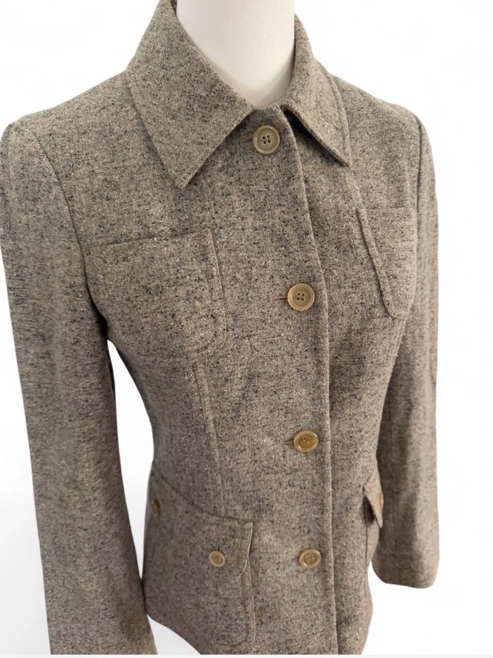 Classic Wool-Blend Women's Jacket in Taupe
